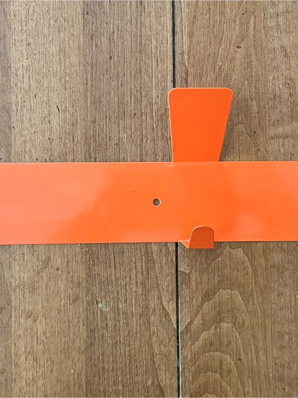 Midcentry Modern Orange Magnatic Metal Wall Hook Rail “Line and Sinker”